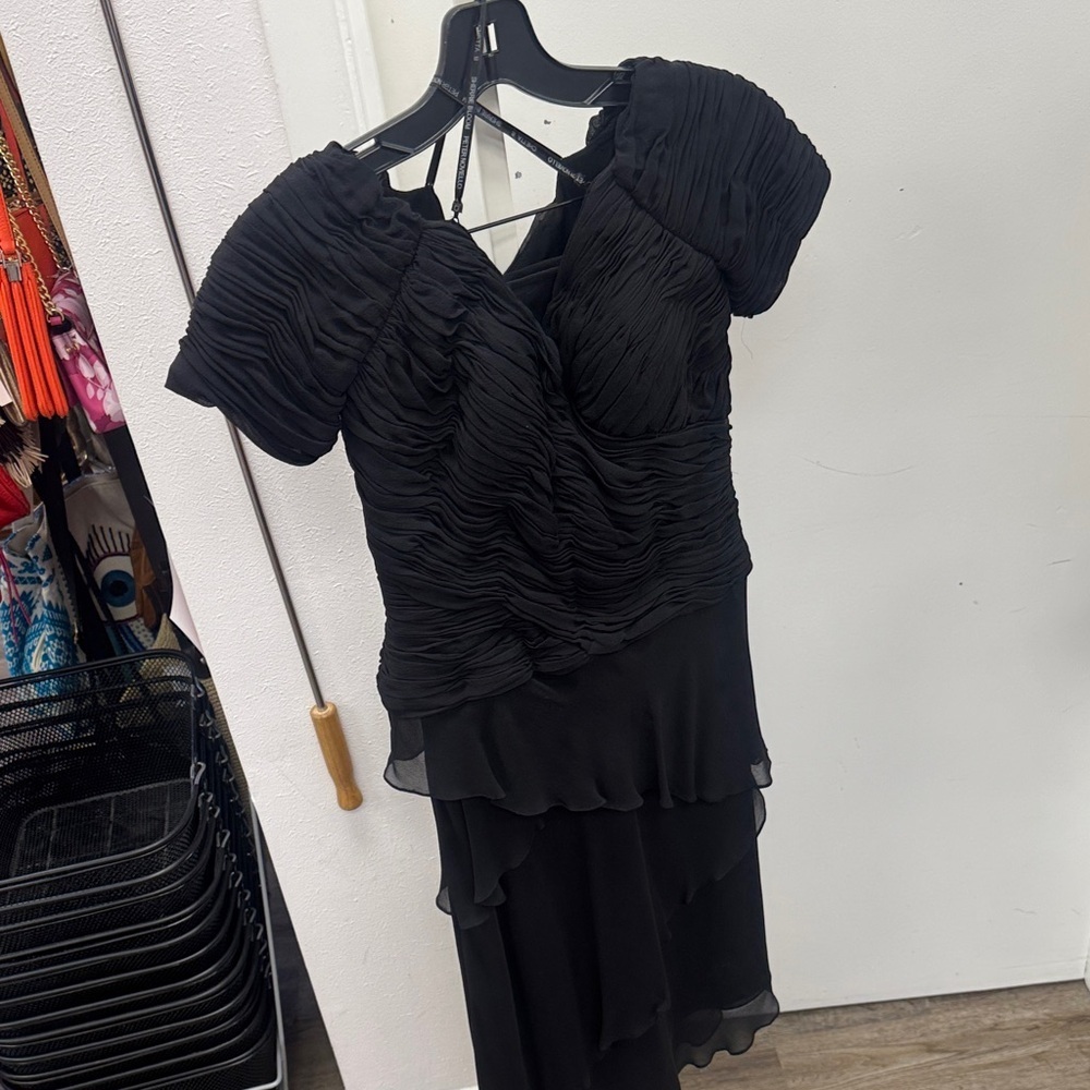 Chetta B Black Asymmetrical Dress